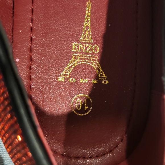 Enzo Romeo Ark1 Satin Red Floral Smoking Slippers New! Size 10 - Picture 8 of 10